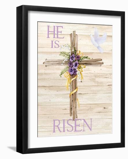 Easter Blessing Saying III with Cross v2-Kathleen Parr McKenna-Framed Art Print