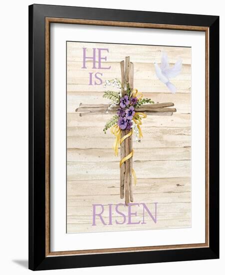 Easter Blessing Saying III with Cross v2-Kathleen Parr McKenna-Framed Art Print