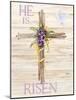 Easter Blessing Saying III with Cross v2-Kathleen Parr McKenna-Mounted Art Print