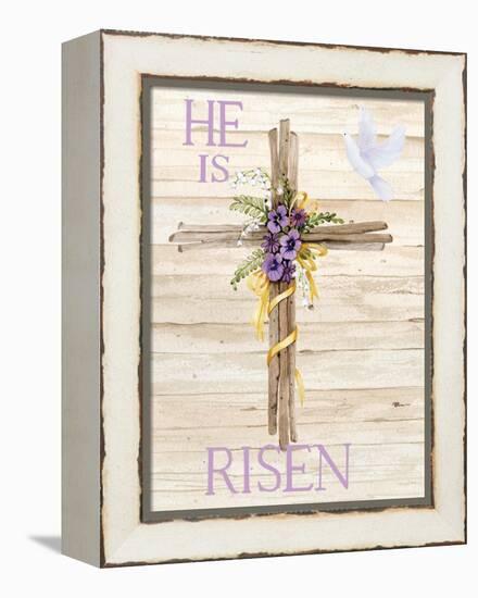 Easter Blessing Saying III with Cross v2-Kathleen Parr McKenna-Framed Stretched Canvas