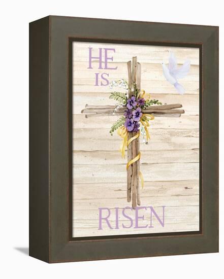 Easter Blessing Saying III with Cross v2-Kathleen Parr McKenna-Framed Stretched Canvas