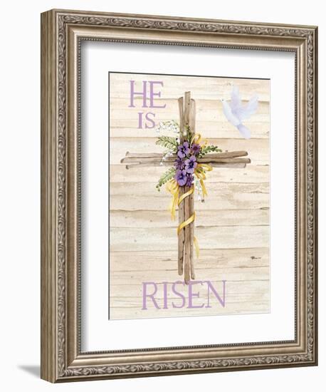 Easter Blessing Saying III with Cross v2-Kathleen Parr McKenna-Framed Premium Giclee Print