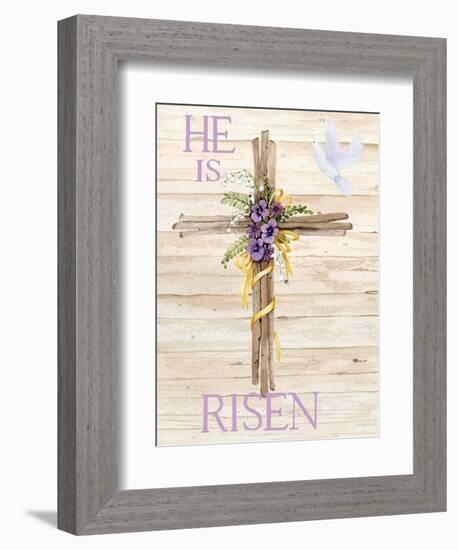 Easter Blessing Saying III with Cross v2-Kathleen Parr McKenna-Framed Premium Giclee Print