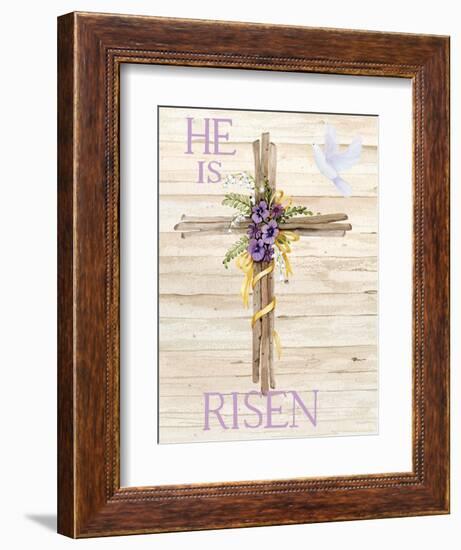 Easter Blessing Saying III with Cross v2-Kathleen Parr McKenna-Framed Premium Giclee Print