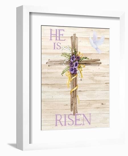 Easter Blessing Saying III with Cross v2-Kathleen Parr McKenna-Framed Premium Giclee Print