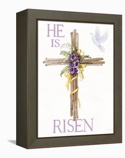 Easter Blessing Saying III with Cross-Kathleen Parr McKenna-Framed Stretched Canvas