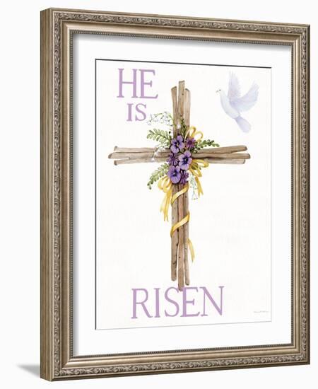 Easter Blessing Saying III with Cross-Kathleen Parr McKenna-Framed Art Print