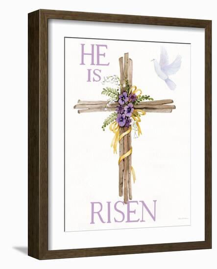 Easter Blessing Saying III with Cross-Kathleen Parr McKenna-Framed Art Print