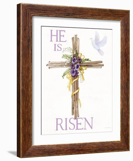 Easter Blessing Saying III with Cross-Kathleen Parr McKenna-Framed Art Print