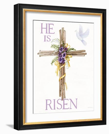 Easter Blessing Saying III with Cross-Kathleen Parr McKenna-Framed Art Print