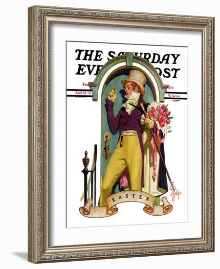 "Easter Bouquet," Saturday Evening Post Cover, April 20, 1935-Joseph Christian Leyendecker-Framed Giclee Print