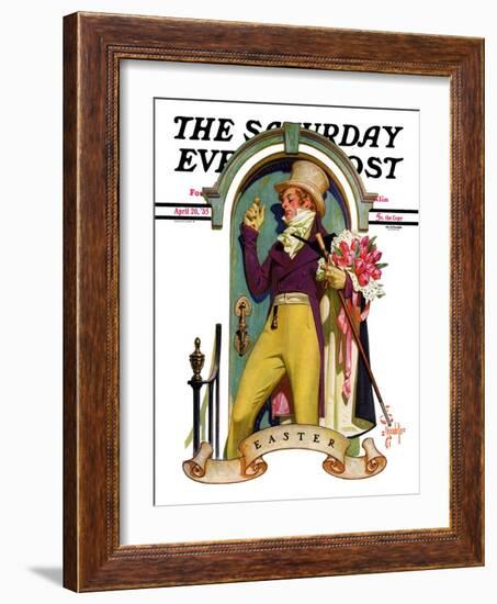 "Easter Bouquet," Saturday Evening Post Cover, April 20, 1935-Joseph Christian Leyendecker-Framed Giclee Print