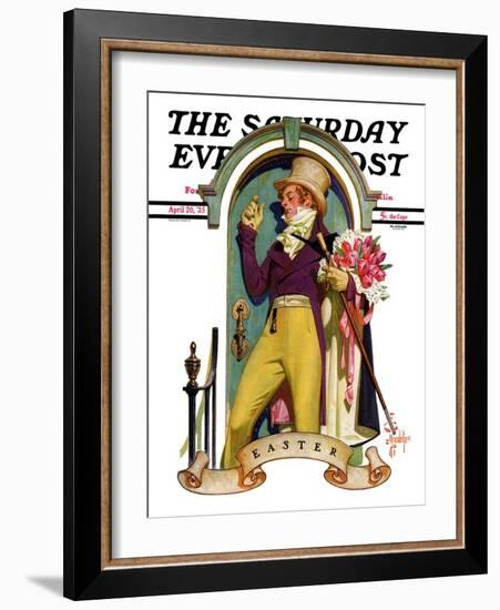 "Easter Bouquet," Saturday Evening Post Cover, April 20, 1935-Joseph Christian Leyendecker-Framed Giclee Print