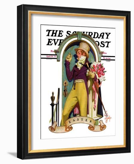 "Easter Bouquet," Saturday Evening Post Cover, April 20, 1935-Joseph Christian Leyendecker-Framed Giclee Print