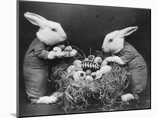 Easter Bunnies and Eggs-null-Mounted Photographic Print