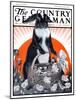 "Easter Bunny and Basket of Chicks," Country Gentleman Cover, April 4, 1925-Paul Bransom-Mounted Giclee Print