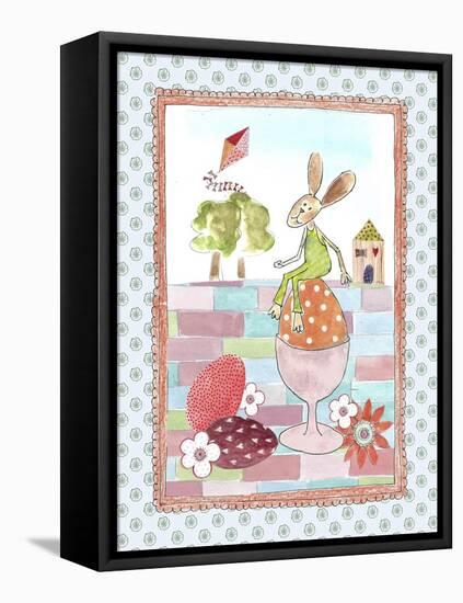 Easter Bunny on Egg-Effie Zafiropoulou-Framed Premier Image Canvas