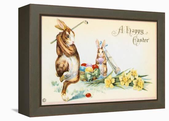 Easter card with a golfing theme, British, 1924-Unknown-Framed Premier Image Canvas