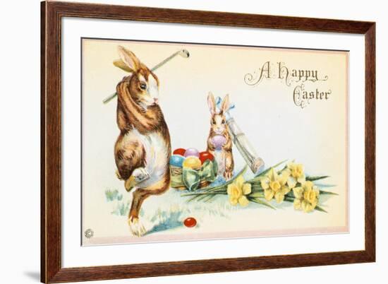 Easter card with a golfing theme, British, 1924-Unknown-Framed Giclee Print