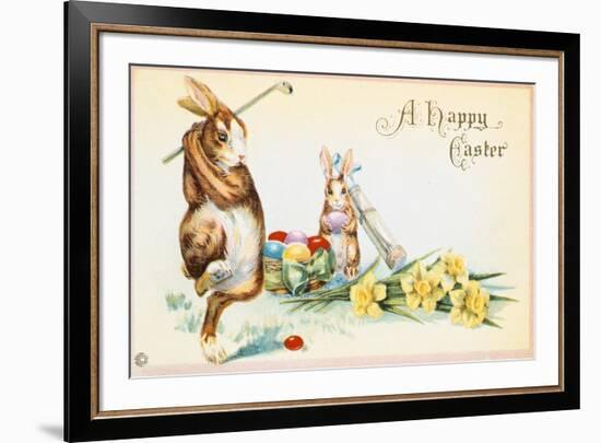 Easter card with a golfing theme, British, 1924-Unknown-Framed Giclee Print
