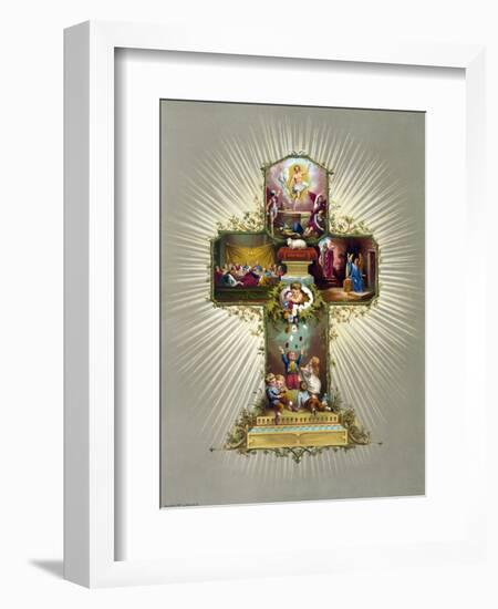 Easter Cross-null-Framed Giclee Print