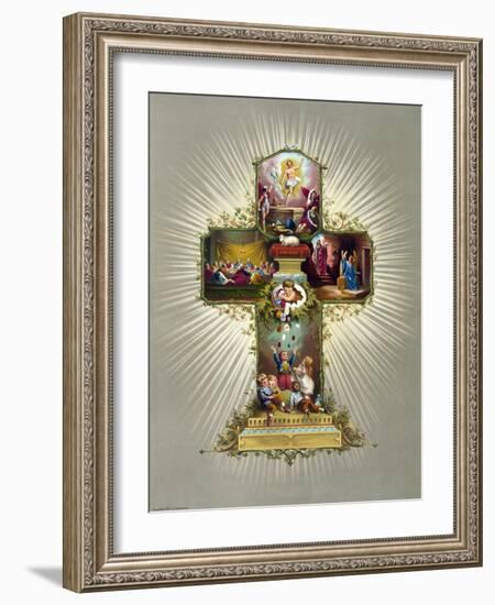 Easter Cross-null-Framed Giclee Print