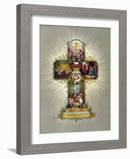 Easter Cross-null-Framed Giclee Print