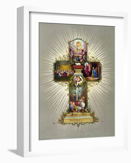 Easter Cross-null-Framed Giclee Print