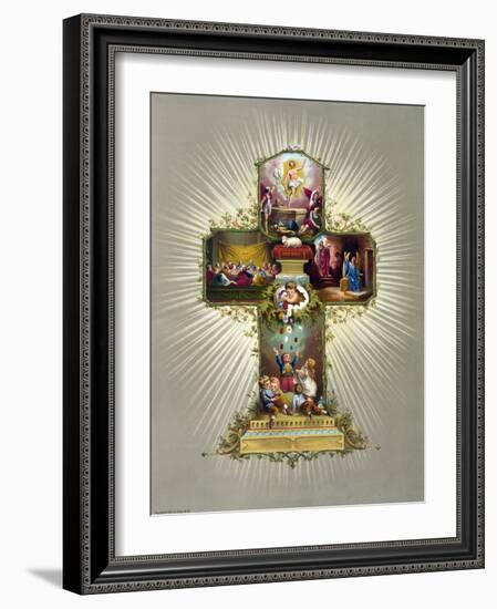 Easter Cross-null-Framed Giclee Print