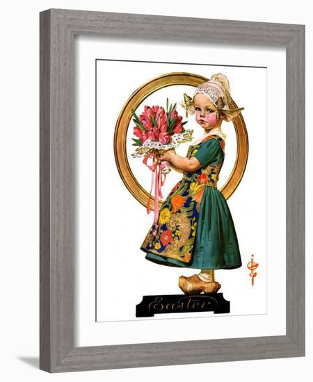 "Easter Dutch Girl,"April 3, 1926-Joseph Christian Leyendecker-Framed Giclee Print