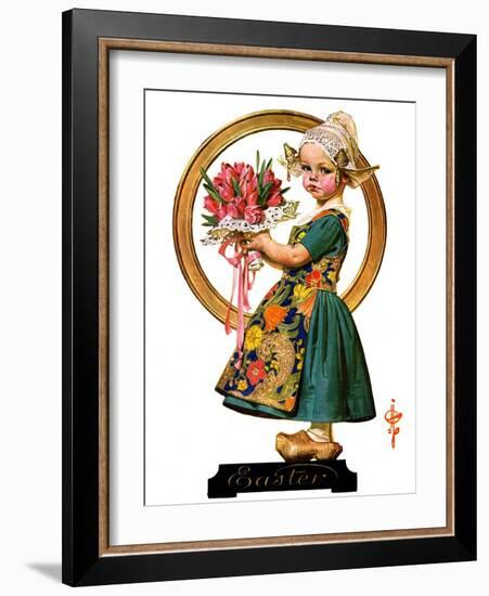 "Easter Dutch Girl,"April 3, 1926-Joseph Christian Leyendecker-Framed Giclee Print