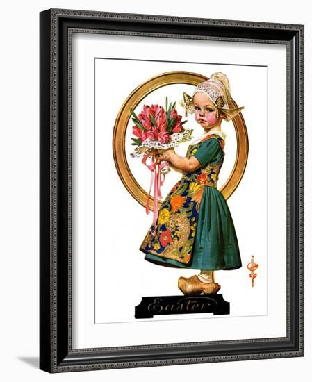 "Easter Dutch Girl,"April 3, 1926-Joseph Christian Leyendecker-Framed Giclee Print