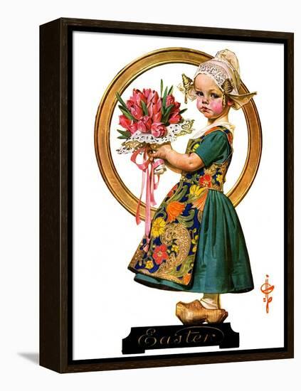 "Easter Dutch Girl,"April 3, 1926-Joseph Christian Leyendecker-Framed Premier Image Canvas