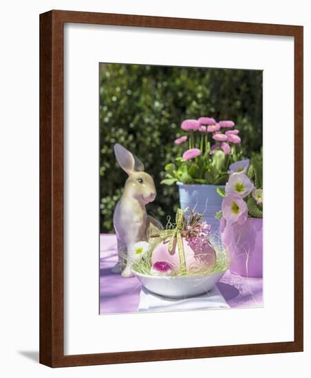 Easter Egg and Easter Bunny on Garden Table-C. Nidhoff-Lang-Framed Photographic Print