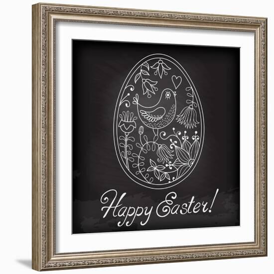 Easter Egg Drawn by Hand-Baksiabat-Framed Art Print