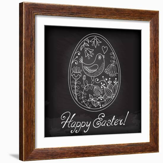 Easter Egg Drawn by Hand-Baksiabat-Framed Art Print