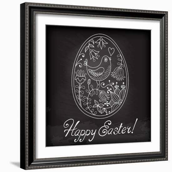Easter Egg Drawn by Hand-Baksiabat-Framed Art Print