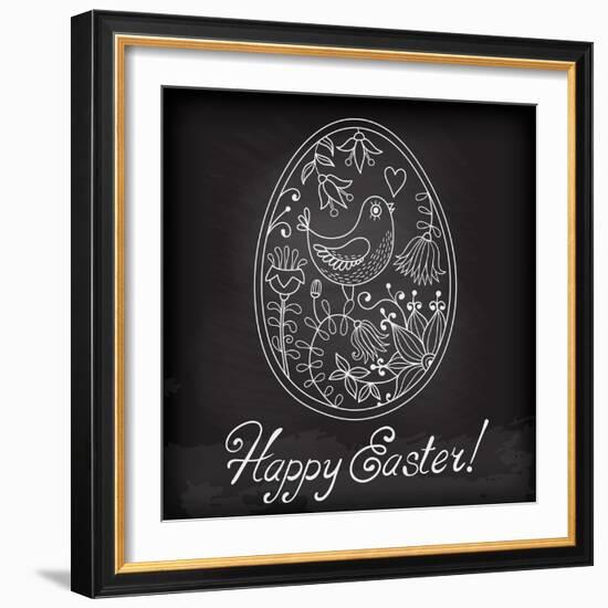 Easter Egg Drawn by Hand-Baksiabat-Framed Art Print