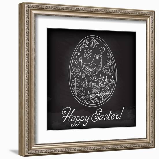 Easter Egg Drawn by Hand-Baksiabat-Framed Art Print