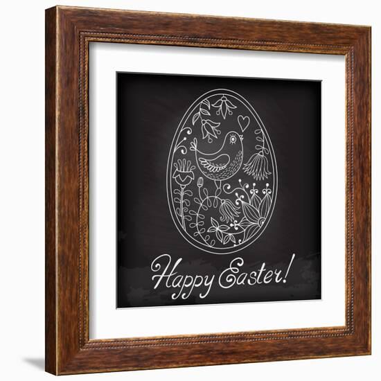 Easter Egg Drawn by Hand-Baksiabat-Framed Art Print