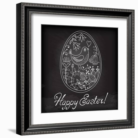 Easter Egg Drawn by Hand-Baksiabat-Framed Art Print