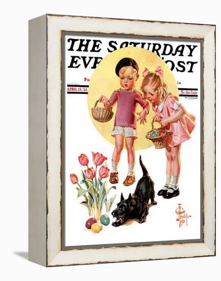 "Easter Egg Hunt," Saturday Evening Post Cover, April 15, 1933-Joseph Christian Leyendecker-Framed Premier Image Canvas