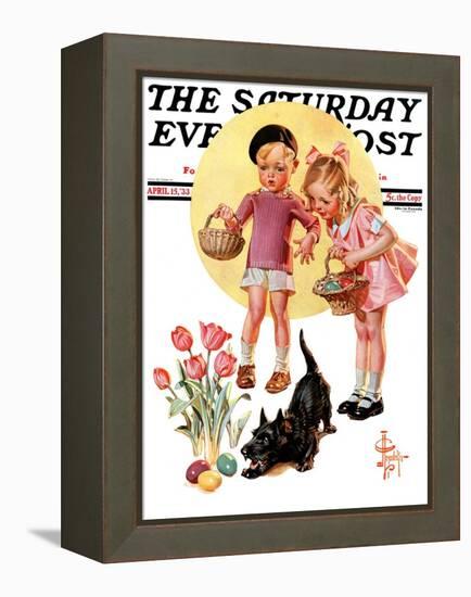 "Easter Egg Hunt," Saturday Evening Post Cover, April 15, 1933-Joseph Christian Leyendecker-Framed Premier Image Canvas