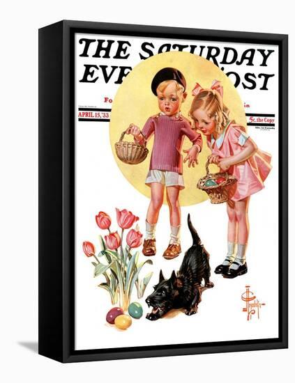 "Easter Egg Hunt," Saturday Evening Post Cover, April 15, 1933-Joseph Christian Leyendecker-Framed Premier Image Canvas