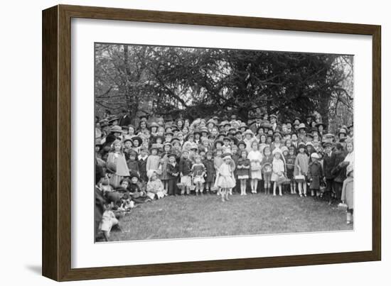 Easter Egg Rolling Children Pose on the White House Lawn-null-Framed Art Print