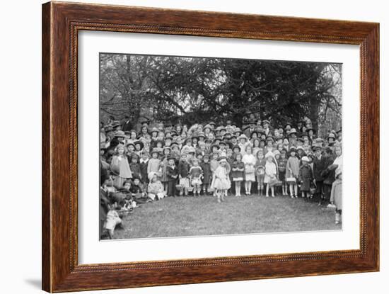 Easter Egg Rolling Children Pose on the White House Lawn-null-Framed Art Print