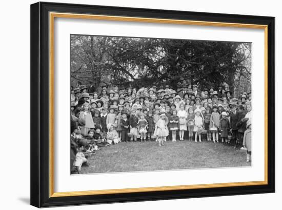 Easter Egg Rolling Children Pose on the White House Lawn-null-Framed Art Print