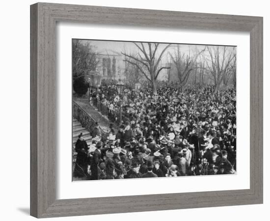 Easter Egg Rolling, the White House, Washington DC, USA, 1908-null-Framed Giclee Print