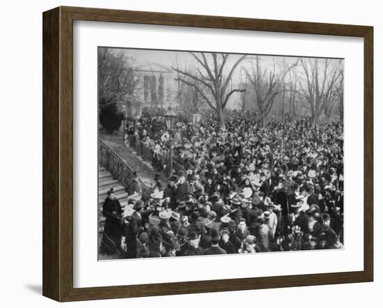 Easter Egg Rolling, the White House, Washington DC, USA, 1908-null-Framed Giclee Print