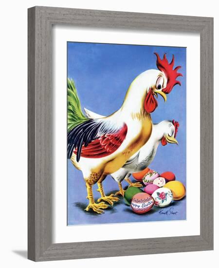 "Easter Eggs and Chickens," April 24, 1943-Ken Stuart-Framed Giclee Print